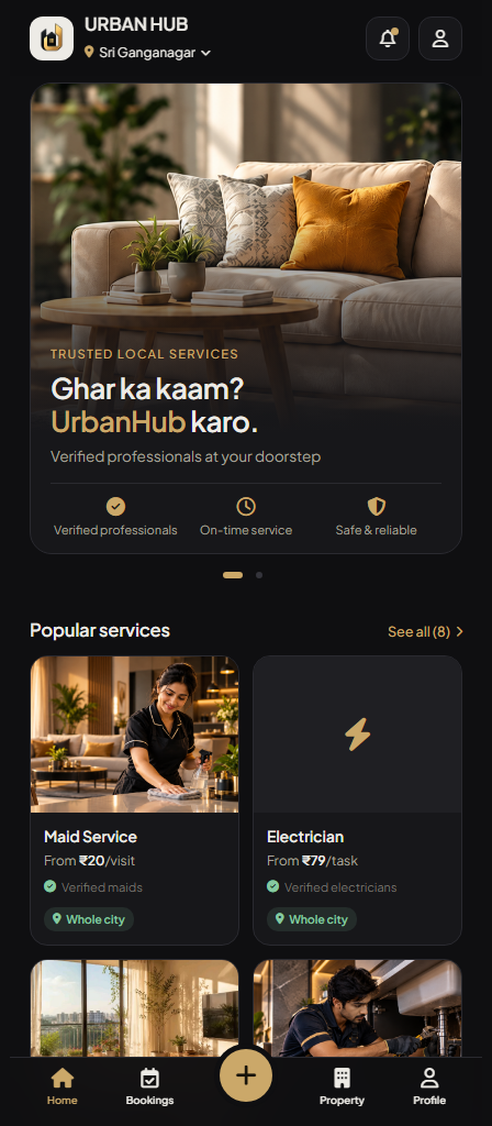 UrbanHub App Mockup